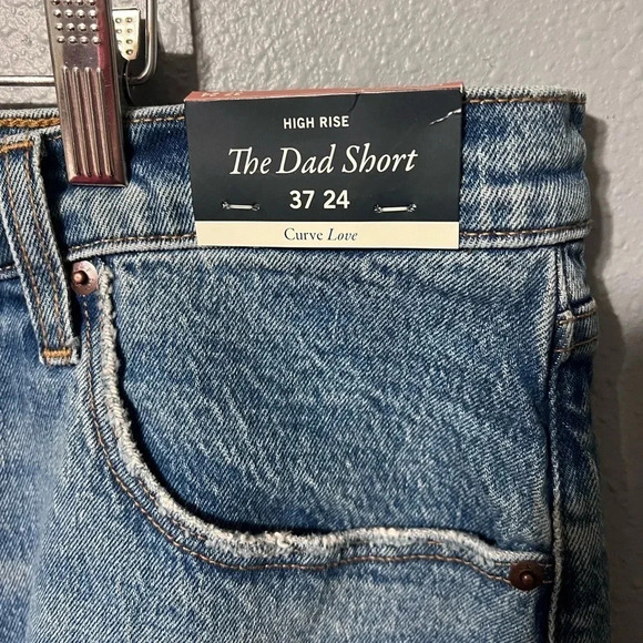 NWT PLUS Sz Abercrombie And Fitch “The Dad” Short High Rise Sz 37 24 Curve Love - Picture 4 of 8